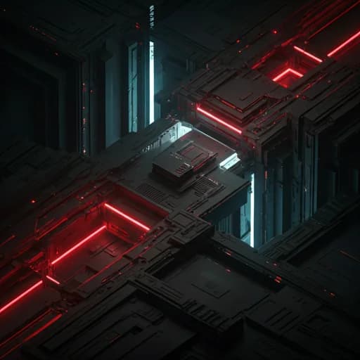 Futuristic architectural network of light filaments