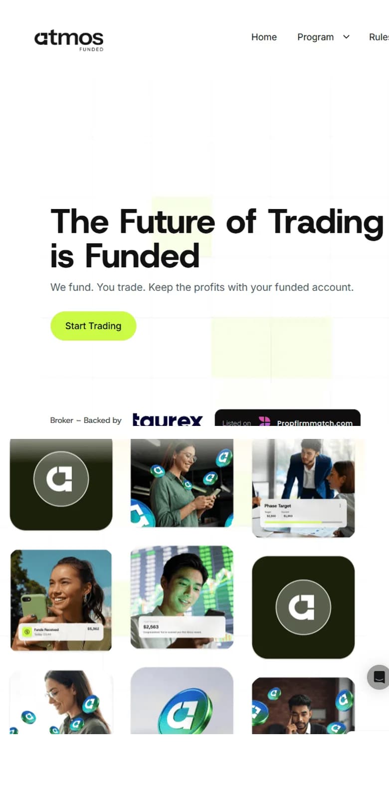 Atmos Funded live mobile application view