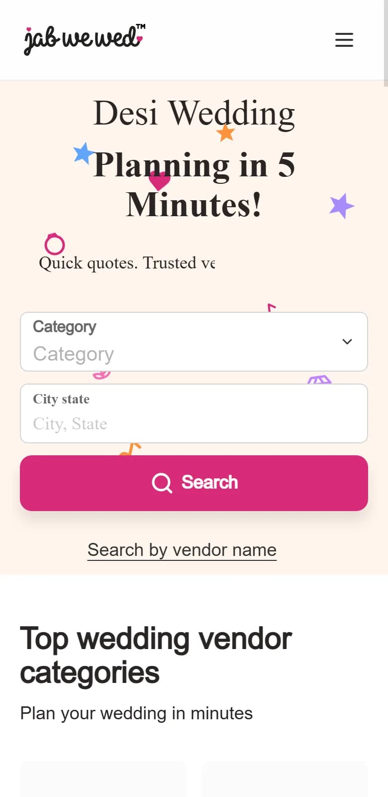 Jab We Wed live mobile application view