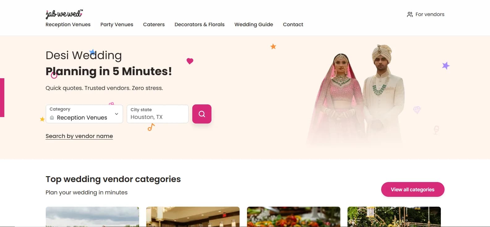 Jab We Wed South Asian wedding vendor marketplace and discovery platform
